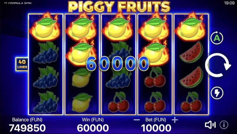 Piggy Fruits – suur väljamakse Piggy Feature'ist juhuslike Wild sümbolitega